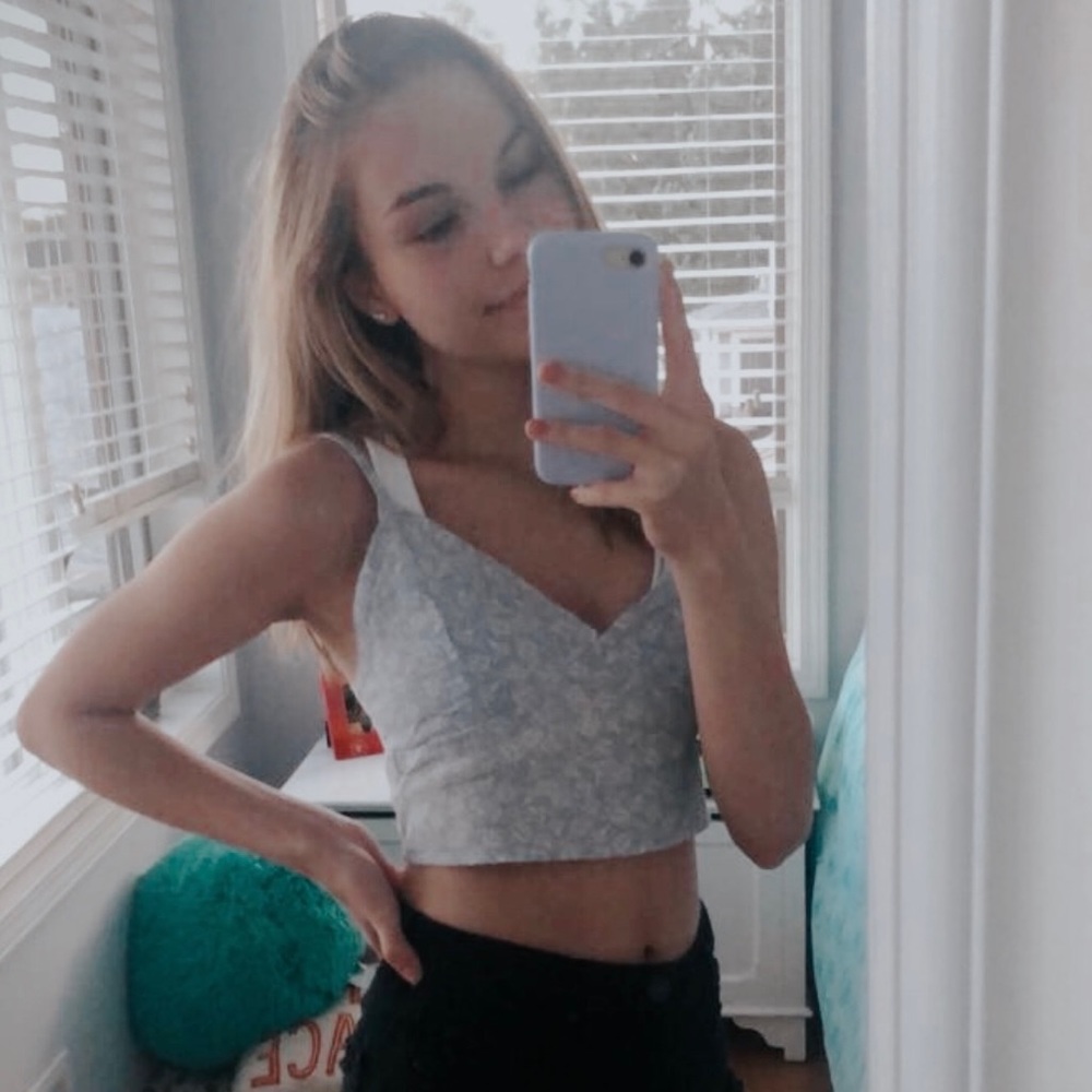 Garage floral cropped tank top